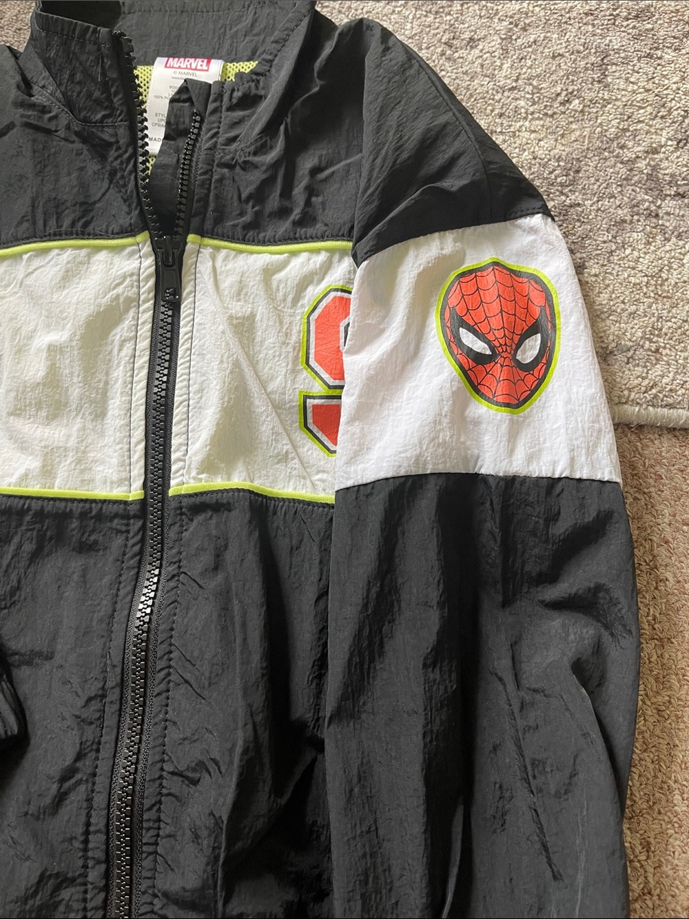 NWT Marvel Spider-Man Toddler Lightweight Zip Jacket | Boys Windbreaker - Picture 2 of 4
